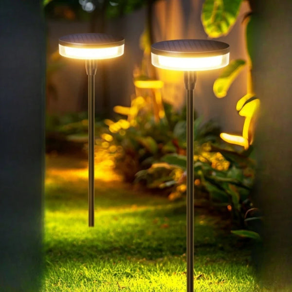 Solar Pathway Lights - 2PCS Waterproof Outdoor Garden Path Lights with 12-Hour Brightness