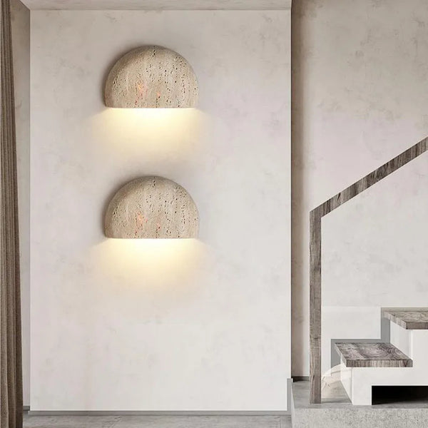 Wall Lamp with Unique Wabi-Sabi Design - Retro Stone Sconce for Cozy Ambiance 0