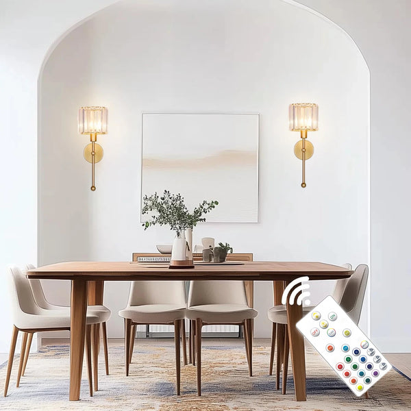 Wireless LED Wall Light with Crystal Shade - Rechargeable Lighting for Home Decor 3