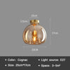 Modern Nordic Ceiling Lamp with Cognac Glass Shade – LED Ceiling Lights for Dining Room and Living Spaces