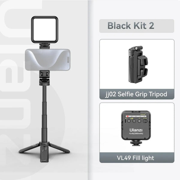 Bluetooth Selfie Stick with Tripod – 4-Section Stretchable Rotating Handle for Stable Shots