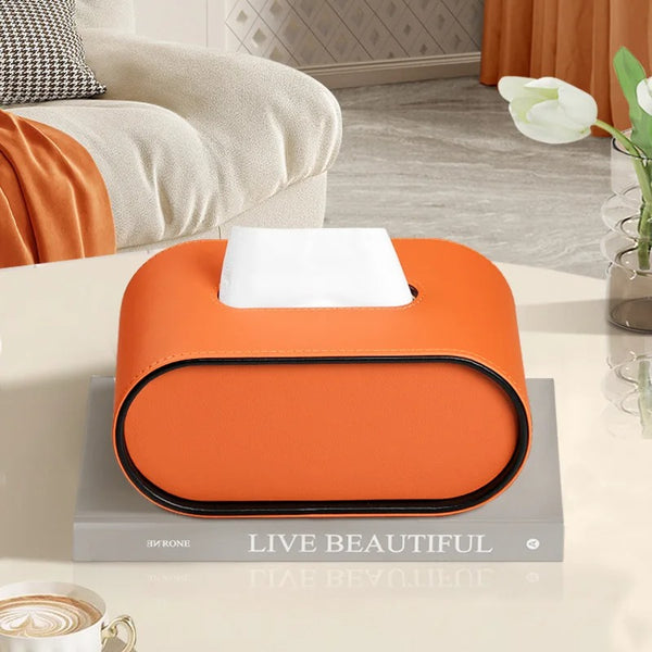 Modern Leather Tissue Box