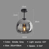 Modern Nordic Ceiling Lamp with Cognac Glass Shade – LED Ceiling Lights for Dining Room and Living Spaces