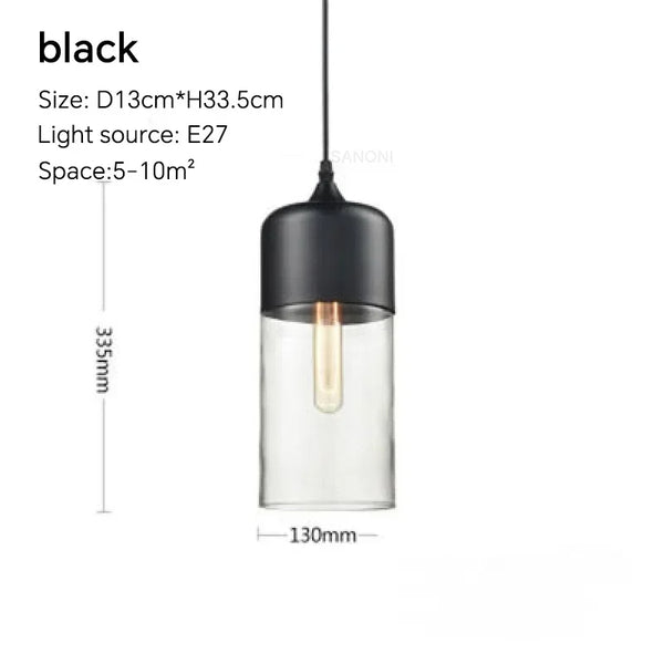 Nordic Wood Glass Pendant Light – Modern Hanging Lamp