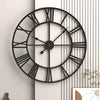 Large 3D Roman Numeral Metal Wall Clock – 60CM Silent Retro Decor
