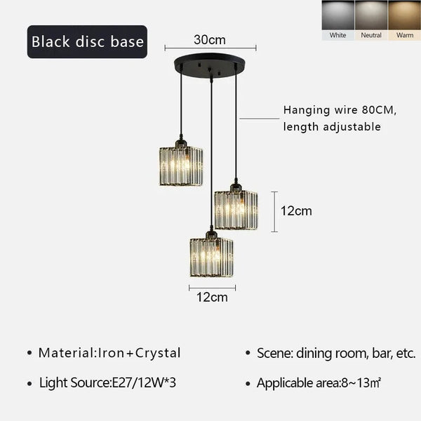 Modern Three-Head Chandelier Light for Dining Room – Minimalist Nordic Design