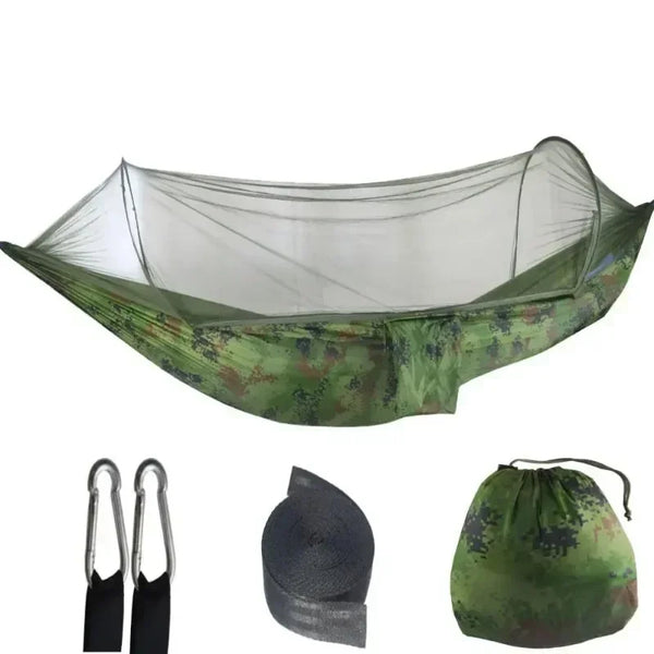 2-Person Camping Hammock with Mosquito Net and Portable Travel Bag