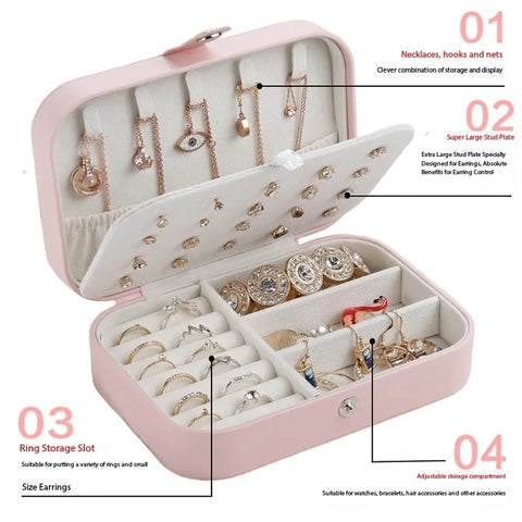 Double-Layer Portable Travel Jewelry Storage Box
