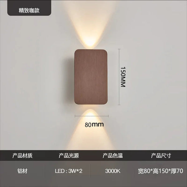 Modern Brushed Aluminum LED Wall Lamp for Indoor Use