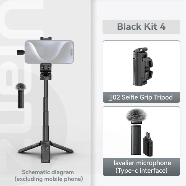 Bluetooth Selfie Stick with Tripod – 4-Section Stretchable Rotating Handle for Stable Shots