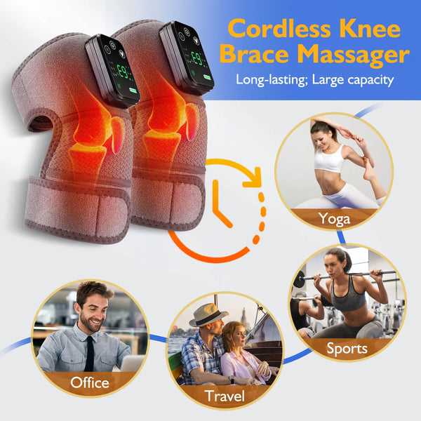 3 in 1 Electric Heating Vibration Knee Joint Brace Therapy Shoulder Pain Relief
