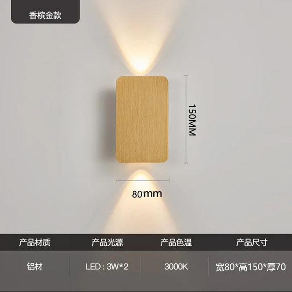 Modern Brushed Aluminum LED Wall Lamp for Indoor Use