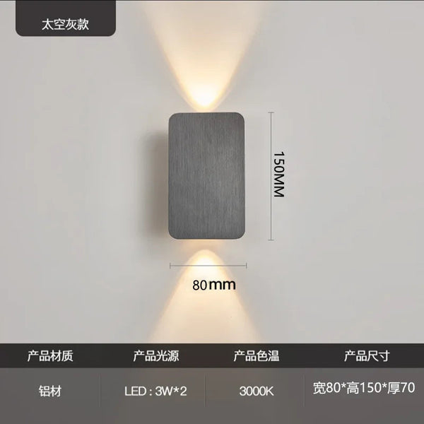 Modern Brushed Aluminum LED Wall Lamp for Indoor Use