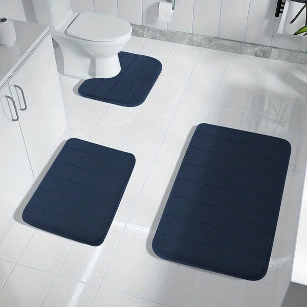 Memory Foam Non Slip Bath Mat - 3pcs Set