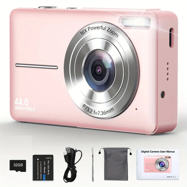 44MP HD Digital Camera with 16X Zoom and Full HD Video Recording