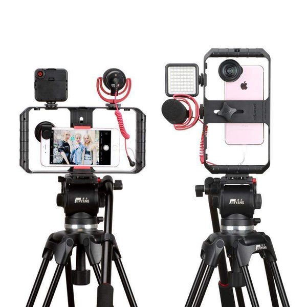 Smartphone Video Rig Stabilizer with Light – Smooth Shooting & Lighting for Mobile Filming