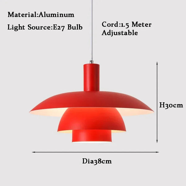 Mid Century Modern Pendant Light with Gradient Colors