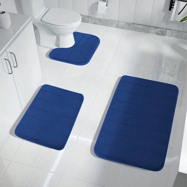 Memory Foam Non Slip Bath Mat - 3pcs Set
