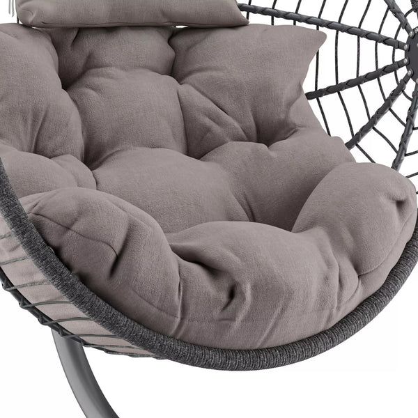 Premium Hanging Egg Chair – Rattan Swing Hammock with Cushions for Indoor & Outdoor Use