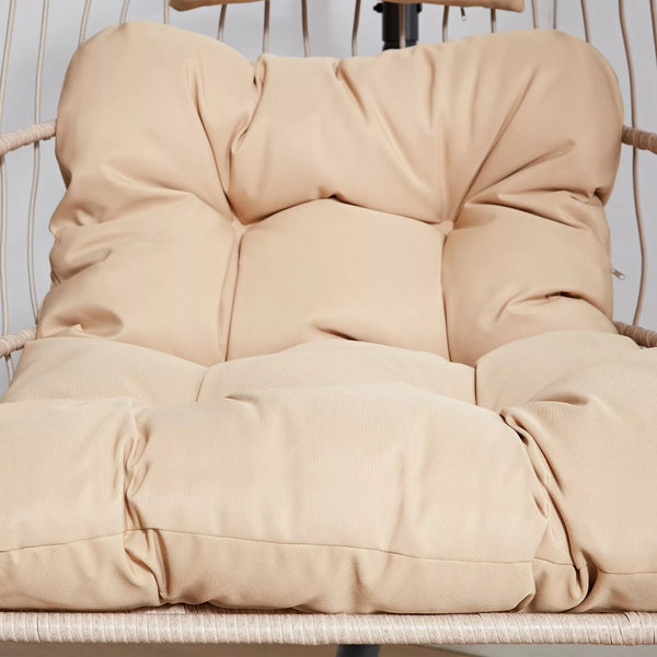 Premium Hanging Egg Chair – Rattan Swing Hammock with Cushions for Indoor & Outdoor Use