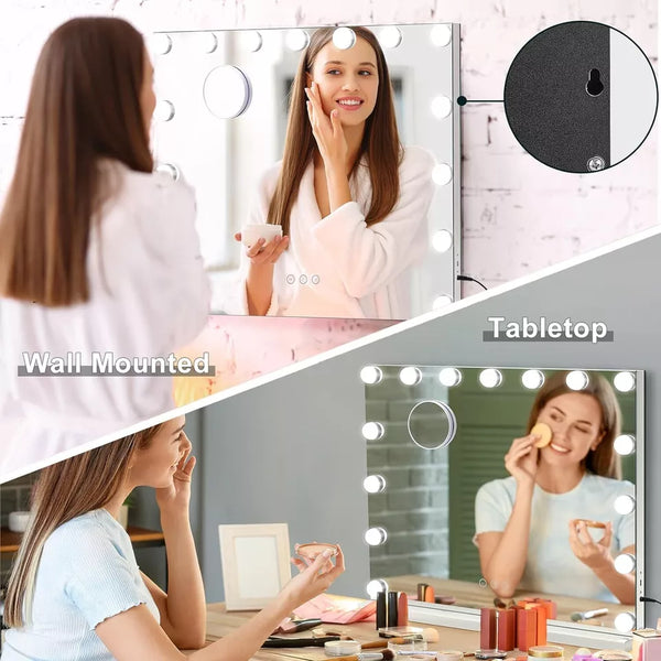 LED Hollywood Makeup Mirror with Dimmable LED Bulbs