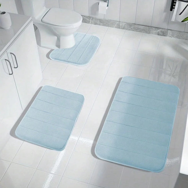 Memory Foam Non Slip Bath Mat - 3pcs Set