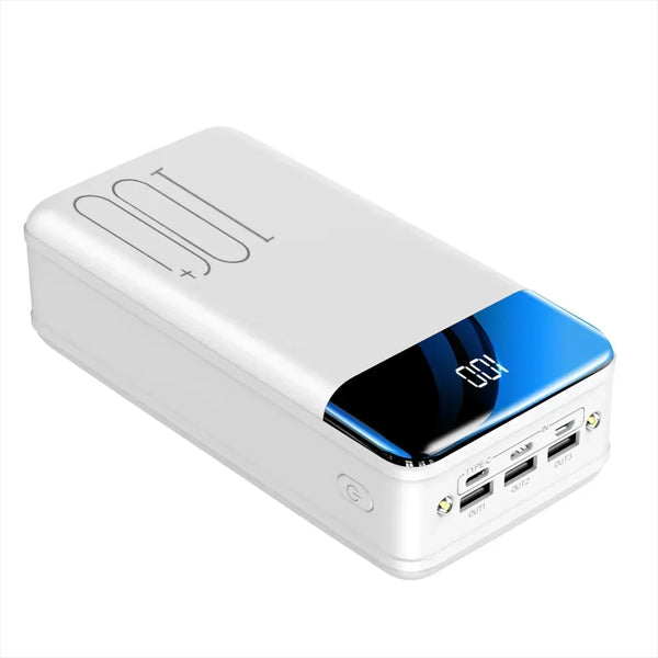 100000mAh Fast Charging Power Bank with LED Display & Flashlight
