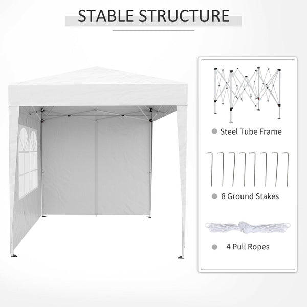 2m x 2m Outdoor Folding Gazebo Canopy - Pop Up Party Tent