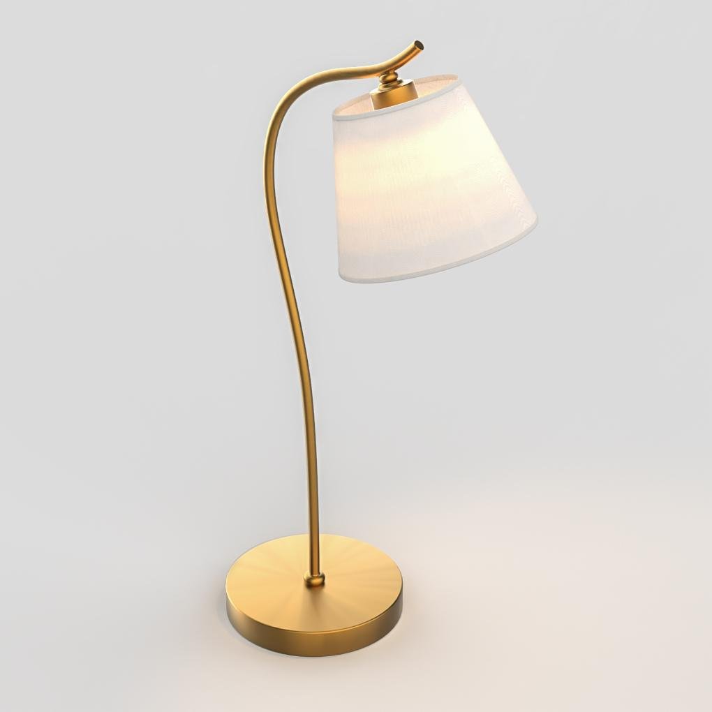 Desk Lamp Gooseneck Gold Copper Linen Cone Shade Modern Home Office Study Bedside