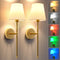 2 Wireless Wall Lights - Battery Operated Wall Sconce