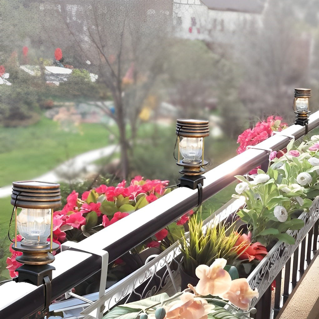 Solar Lantern Outdoor Lights Retro LED Warm White Garden Patio Porch Fence Hanging Lamp