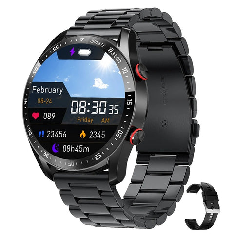 Waterproof Men's Bluetooth Smartwatch with ECG, PPG, Heart Rate & Oxygen Monitor