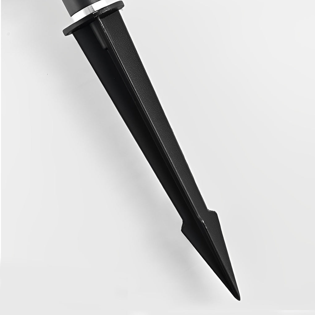 Solar Lawn Lights Outdoor Black Stainless Steel Circular Geometric Garden Park Yard Lamp