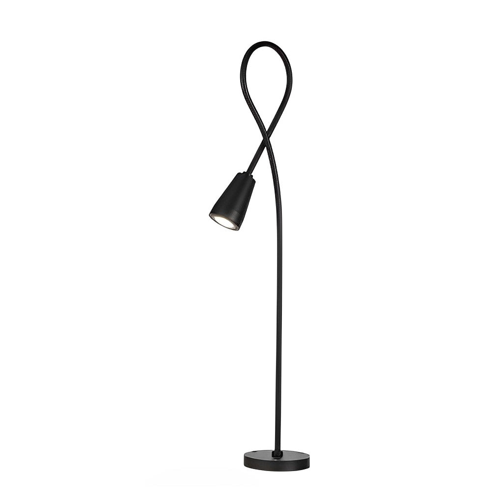 Outdoor LED Gooseneck Pathway Light Black Aluminum Modern Garden Lawn Park Stake Lamp