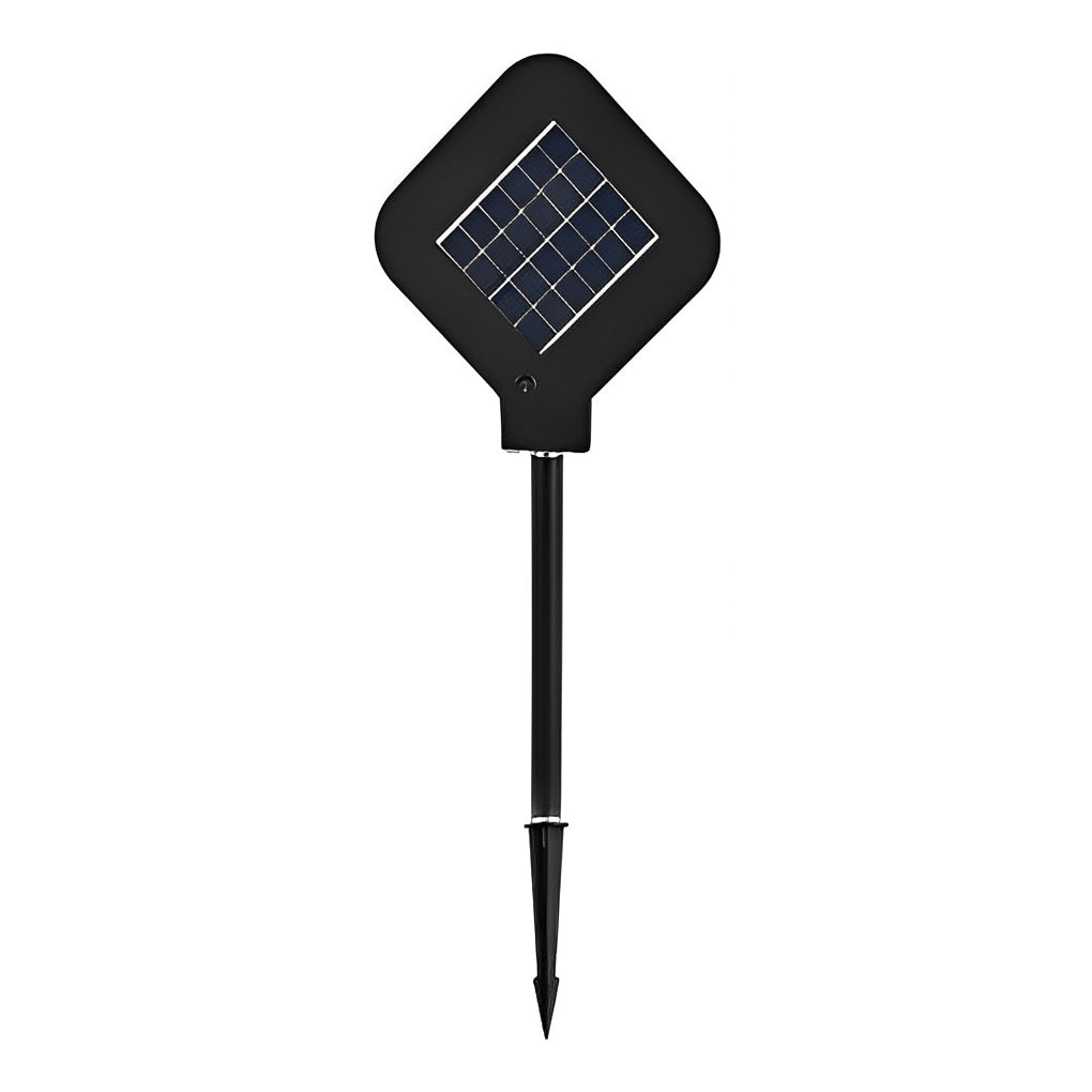 Solar Lawn Lights Outdoor Black Stainless Steel Circular Geometric Garden Park Yard Lamp