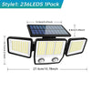 Solar Outdoor Motion Sensor Light with 3 Heads and 270° Wide Angle Waterproof Design