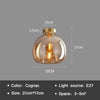 Modern Nordic Ceiling Lamp with Cognac Glass Shade – LED Ceiling Lights for Dining Room and Living Spaces