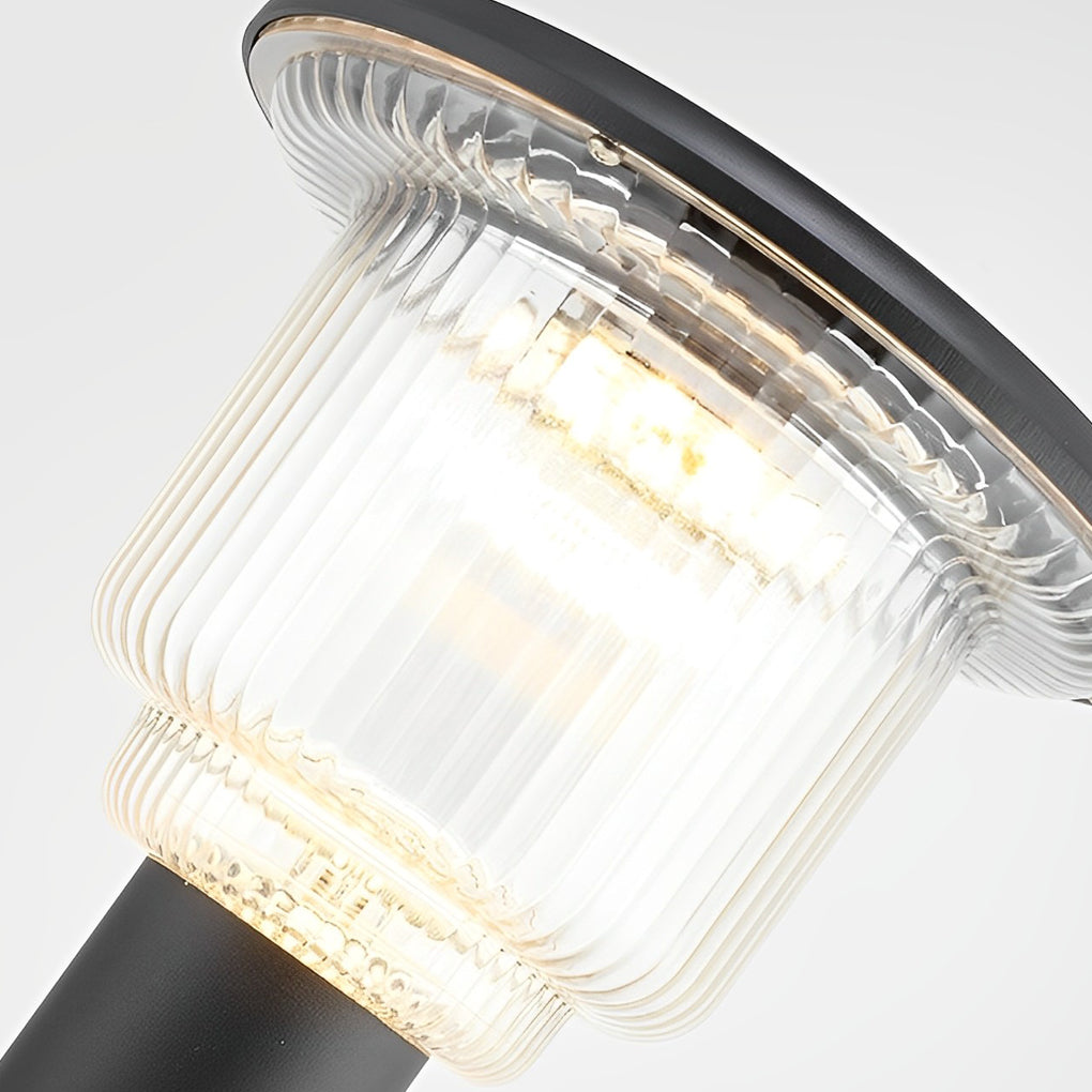 Solar Pathway Lights Outdoor Matte Black Aluminum Glass Dimmable Remote Control Garden Lawn