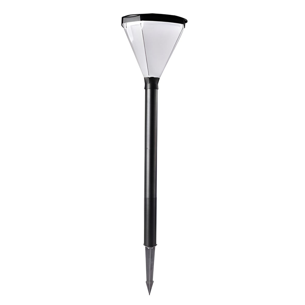 Solar Pathway Lights Outdoor Black Aluminum Cone Modern LED Garden Stake Lawn Lamp