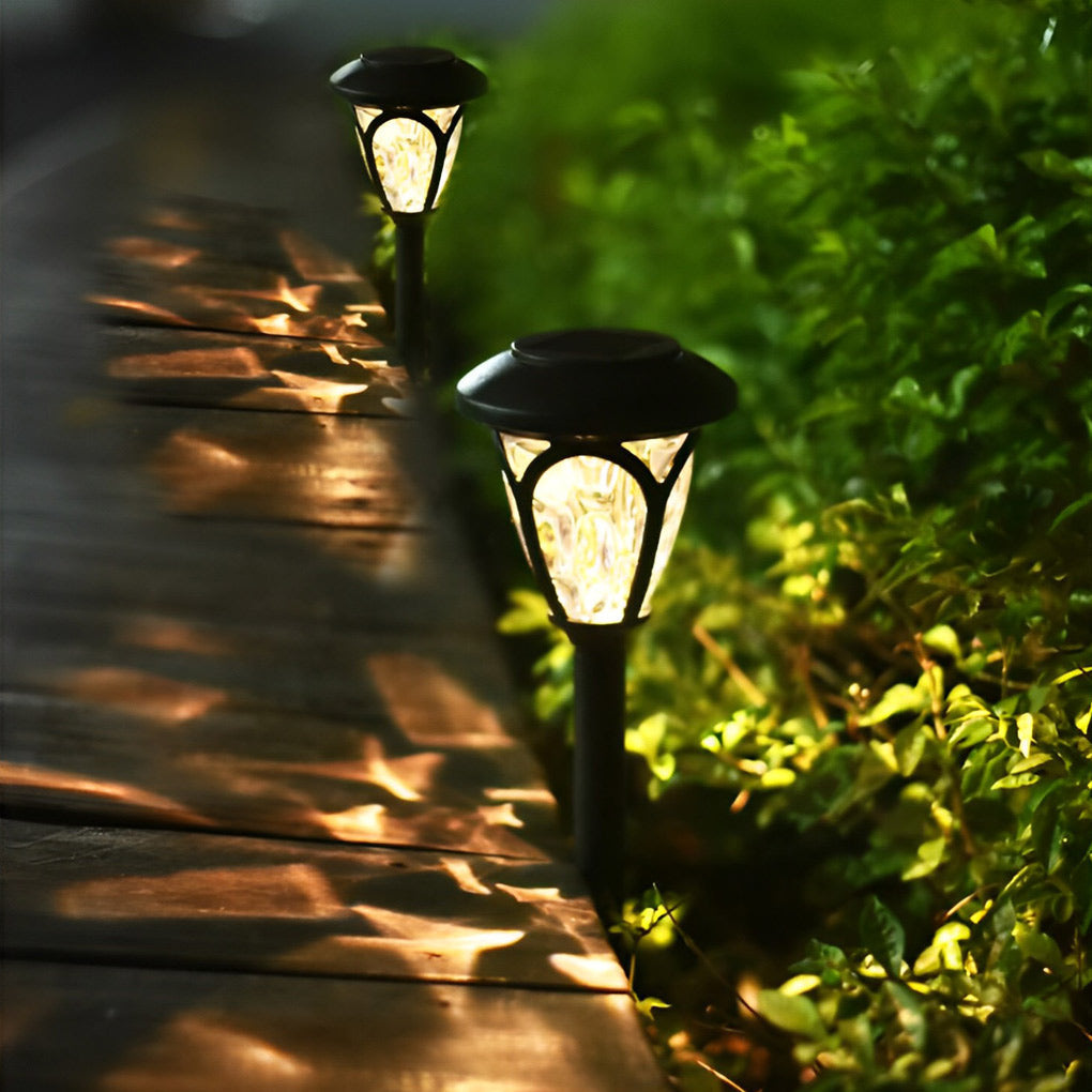 2-PCS Cheap Solar Lawn Lights Modern Black Smart LED Lights