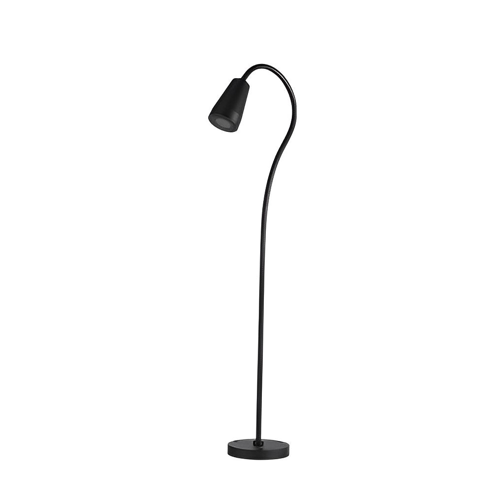 Outdoor LED Gooseneck Pathway Light Black Aluminum Modern Garden Lawn Park Stake Lamp