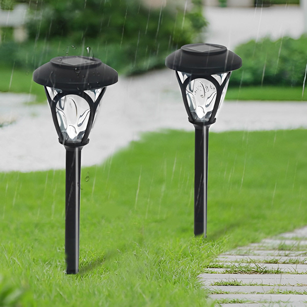2-PCS Cheap Solar Lawn Lights Modern Black Smart LED Lights