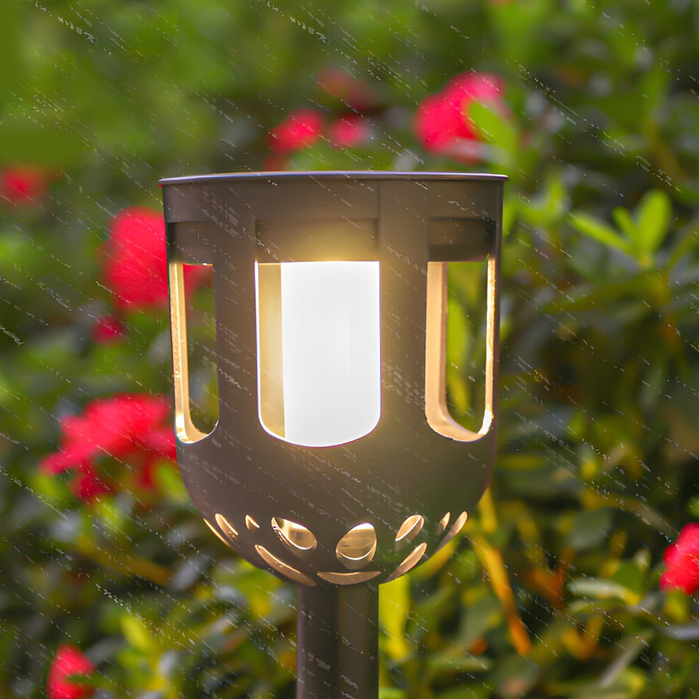 Solar Pathway Lights Set of 4 Black LED RGB Color Changing Outdoor Garden Lawn Stake