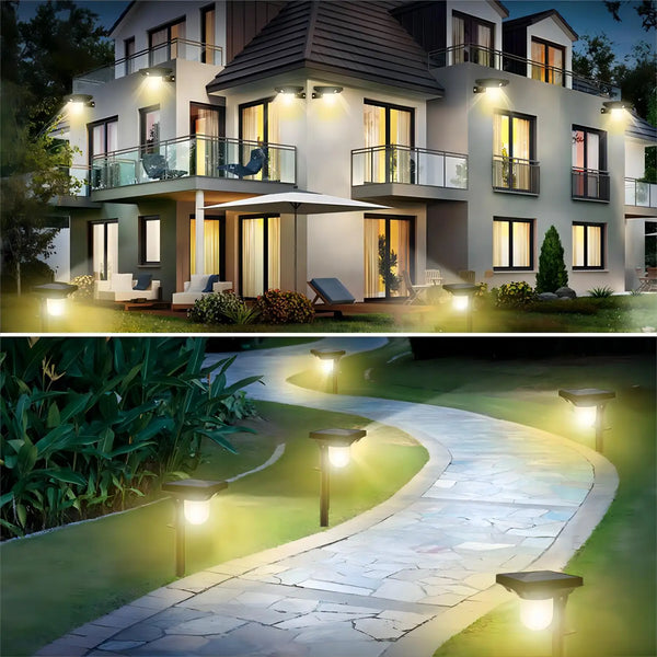 Solar Spot Lights with Motion Sensor – Waterproof Motion Activated Outdoor Light for Garden and Pathway Lighting