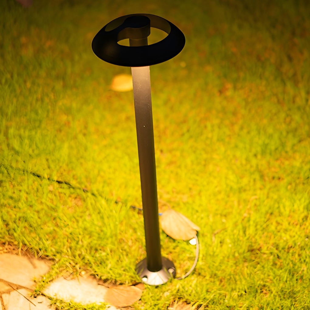 Outdoor LED Mushroom Path Light Black Aluminum Garden Landscape Warm White Lawn Lamp