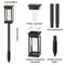 4PCS Solar Pathway Lights Outdoor Waterproof Landscape LED Lamps for Garden and Walkway
