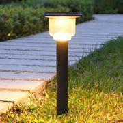 Solar Pathway Lights Outdoor Matte Black Aluminum Glass Dimmable Remote Control Garden Lawn