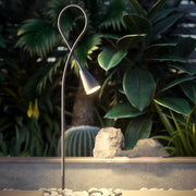 Outdoor LED Gooseneck Pathway Light Black Aluminum Modern Garden Lawn Park Stake Lamp