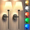 2 Wireless Wall Lights - Battery Operated Wall Sconce