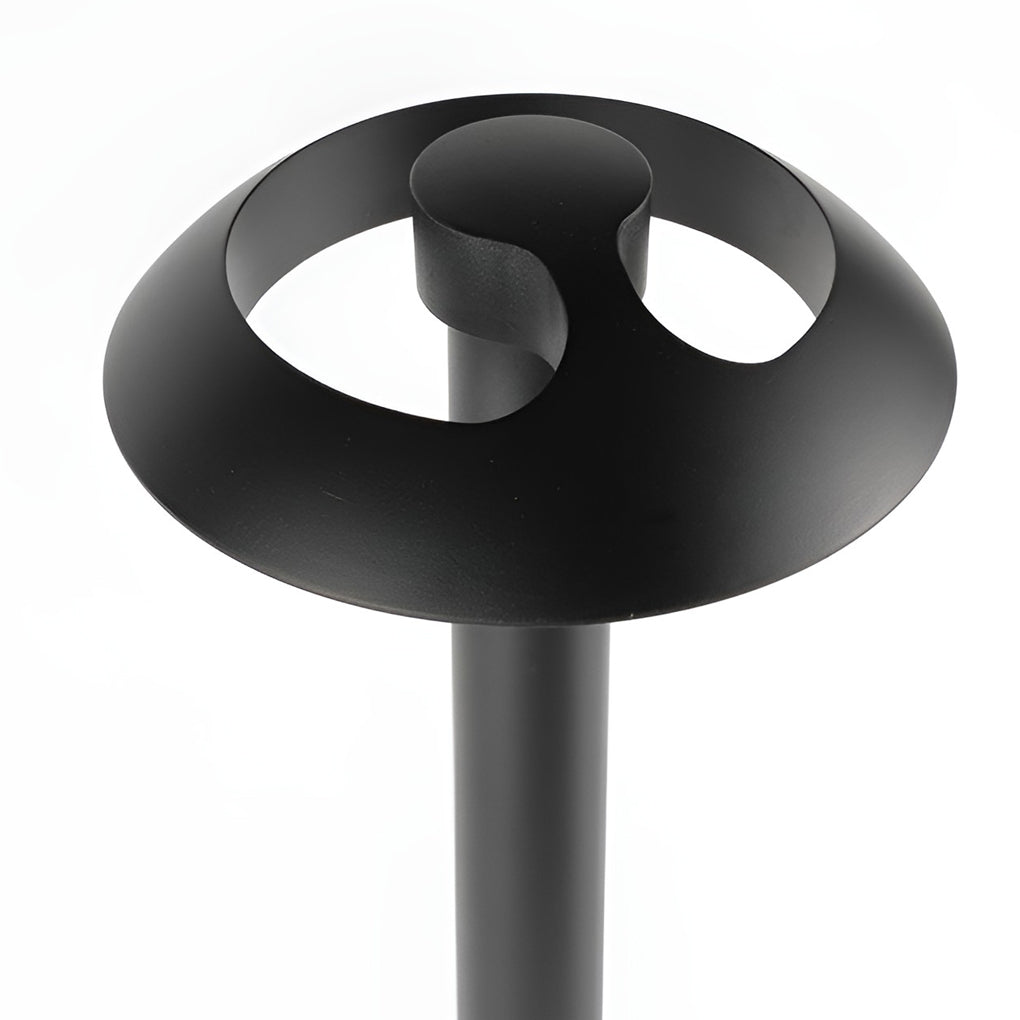 Outdoor LED Mushroom Path Light Black Aluminum Garden Landscape Warm White Lawn Lamp